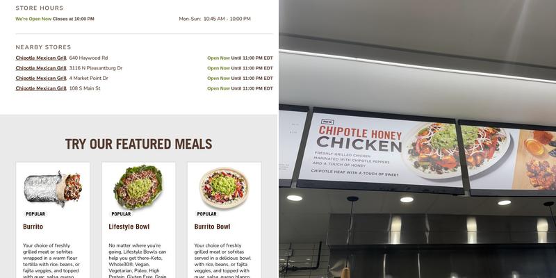 Chipotle Mexican Grill Menu