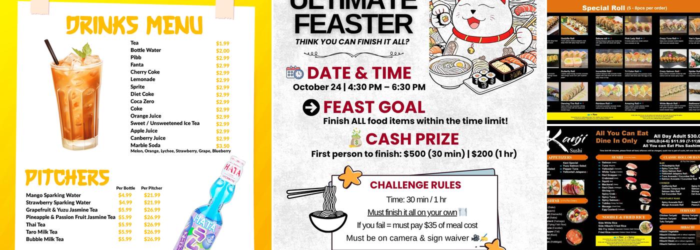 Kanji Sushi All You Can Eat Menu