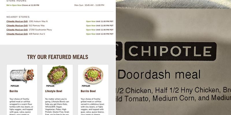 Chipotle Mexican Grill Menu