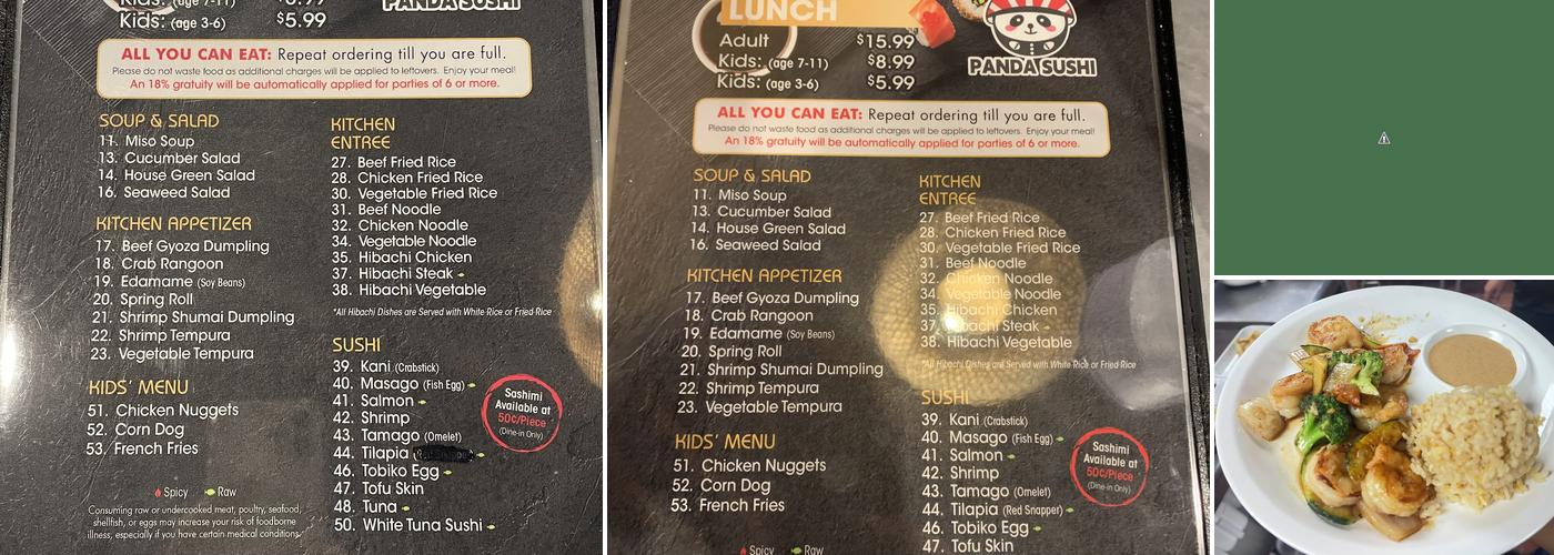Panda Sushi Menu