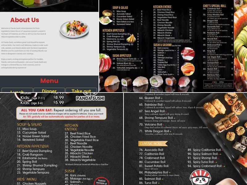 Panda Sushi Menu