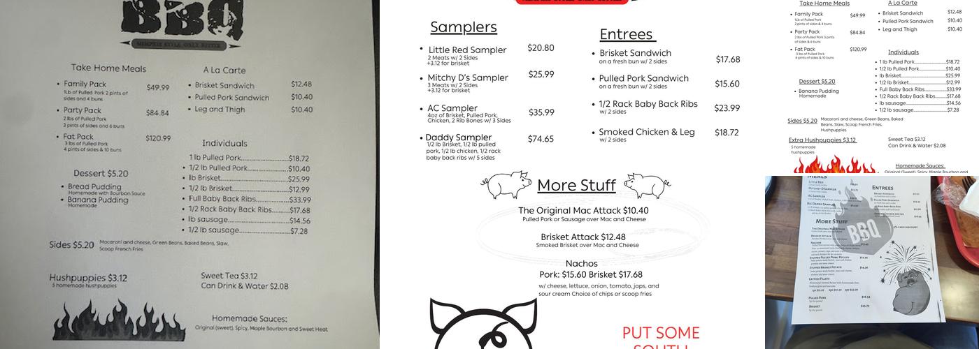 Double D’s Southern BBQ Menu