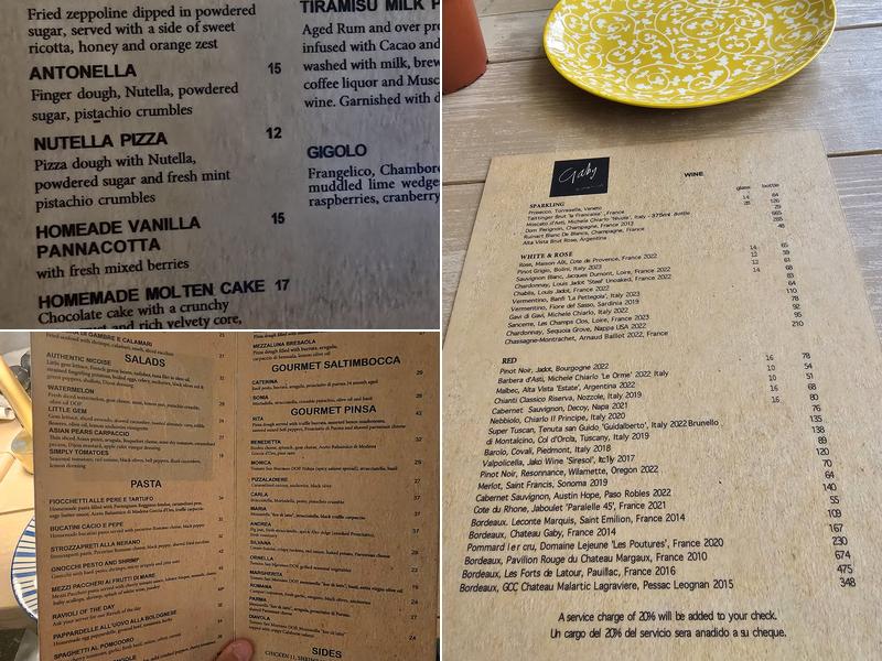 Gaby by Call Me Gaby Menu