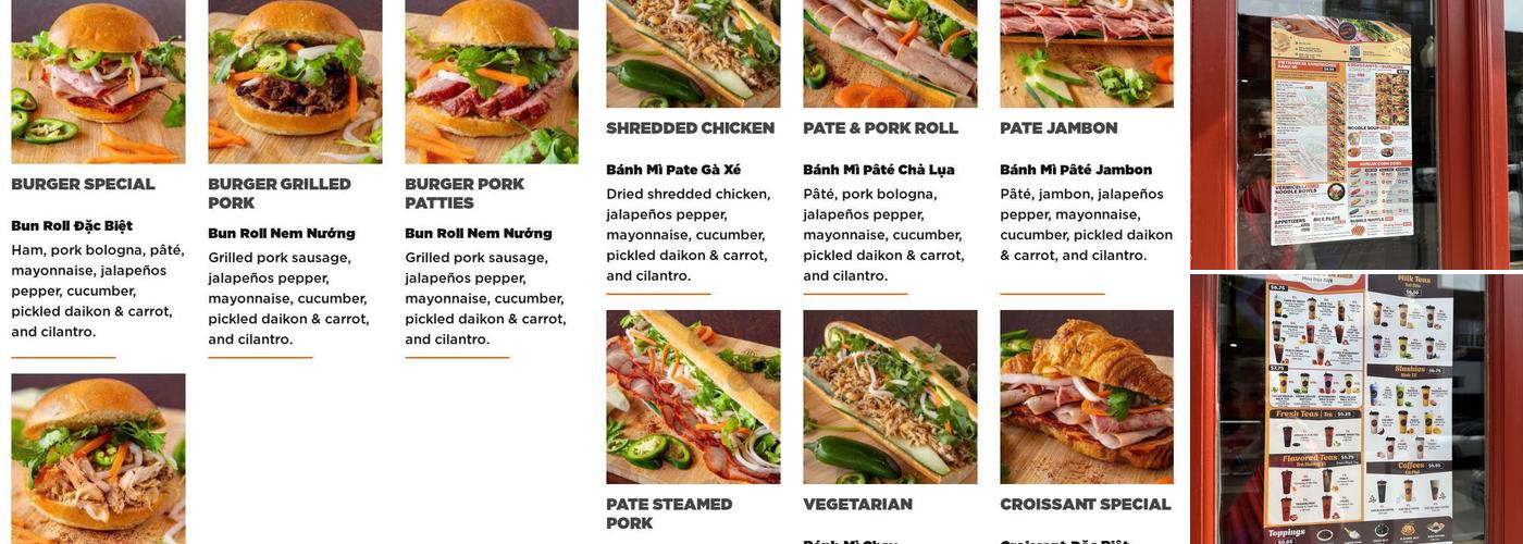 Paris Banh Mi Cafe Bakery - South Philly Menu