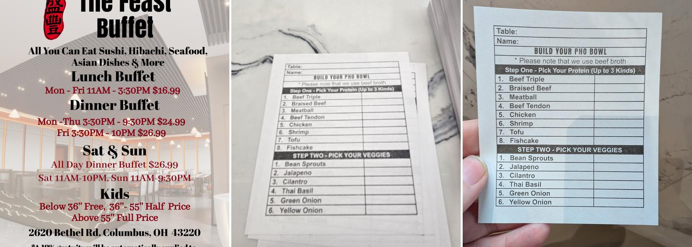 The Feast Buffet Menu