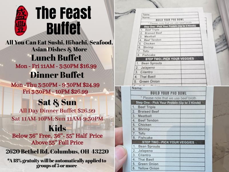 The Feast Buffet Menu