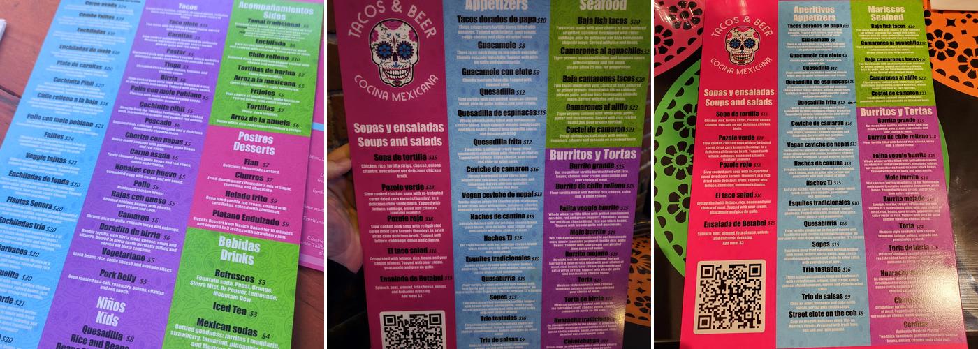 Tacos and beer everett Menu