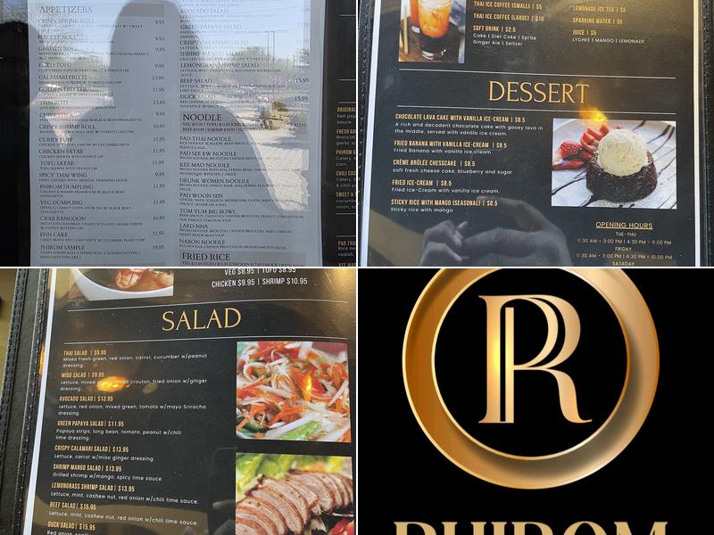 Phirom thai restaurant Menu