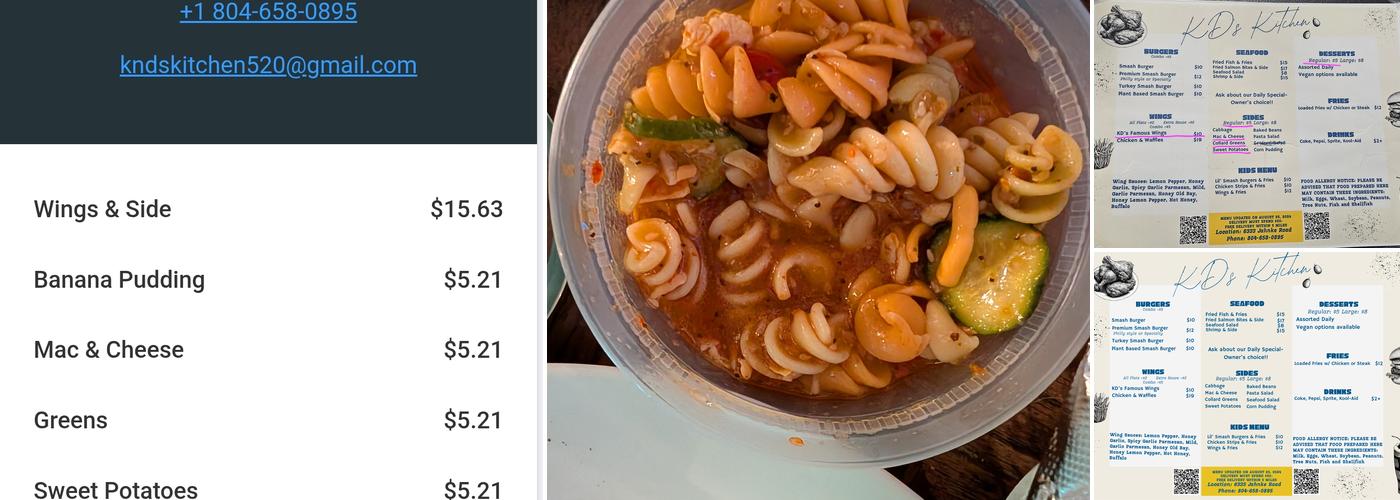 KD's Kitchen Menu