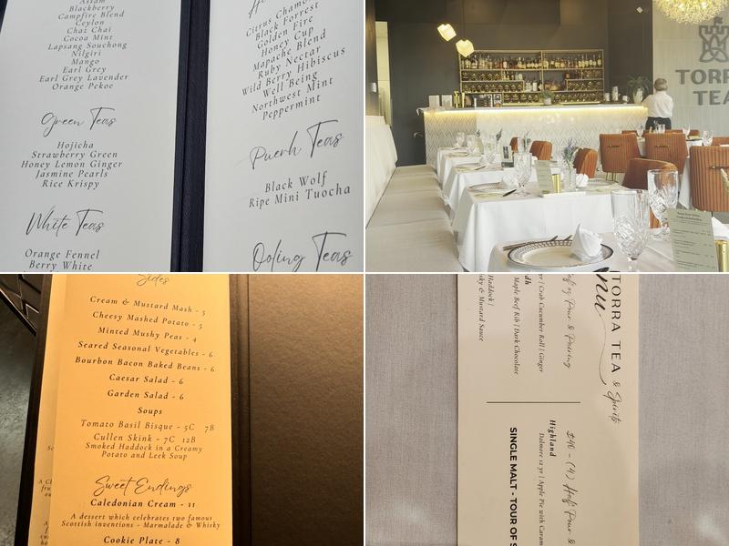 Torra Tea Menu