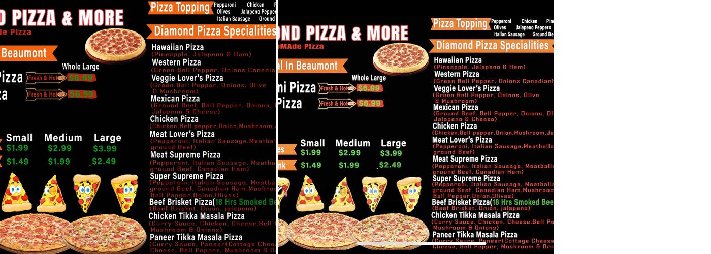 Diamond Pizza & More(Large Pizza $8.99) Menu