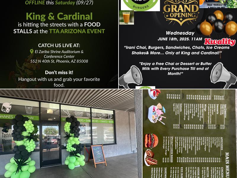 King and Cardinal Menu