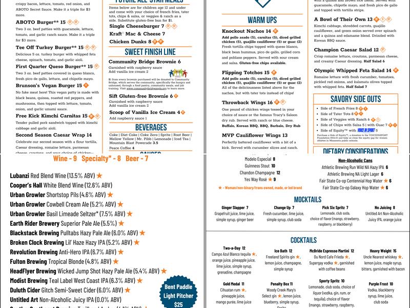 A Bar of Their Own Menu