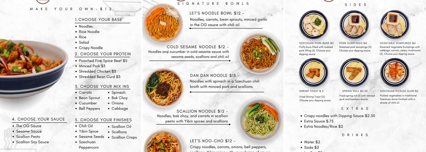 Let's Noodle Menu