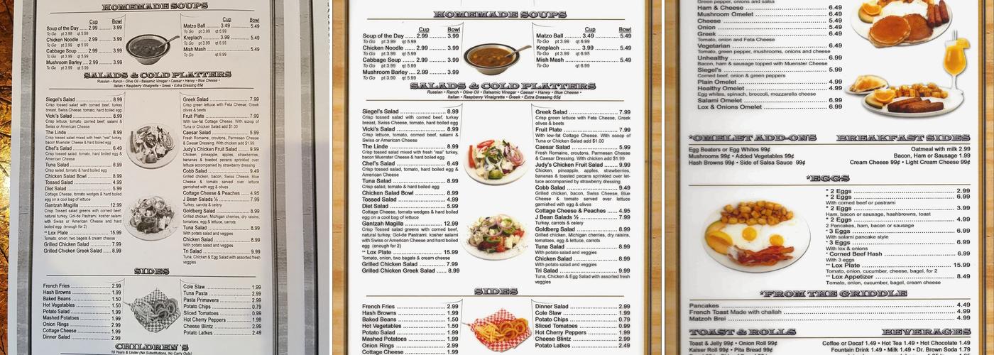 Siegel's Deli Menu