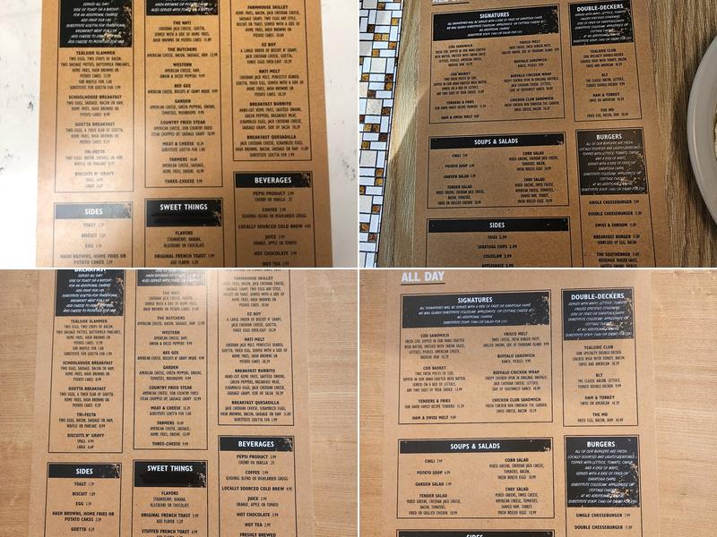 Tealside Diner Menu