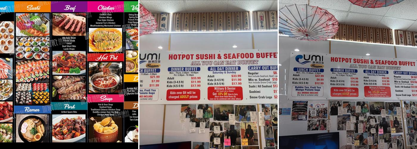 Umi Hotpot Sushi & Seafood Buffet Menu