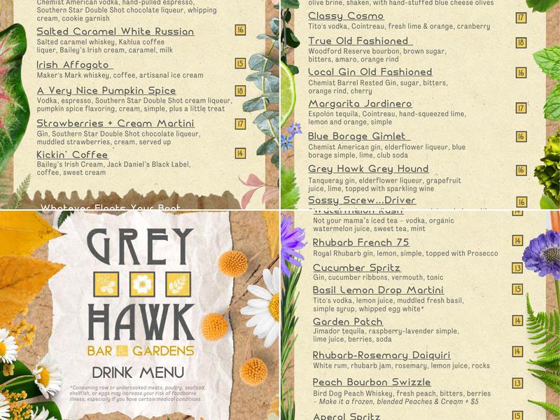 The Hatchling Coffee House by Grey Hawk Menu