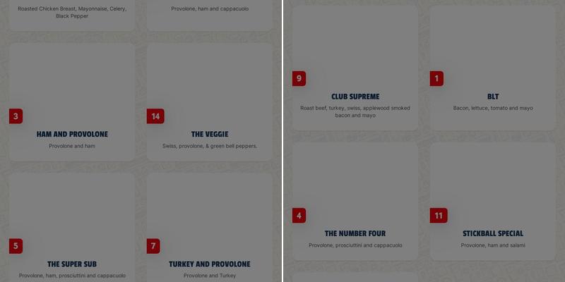 Jersey Mike's Subs Menu