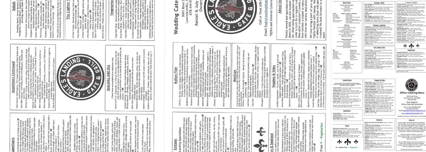 Eagle's Landing Catering Menu