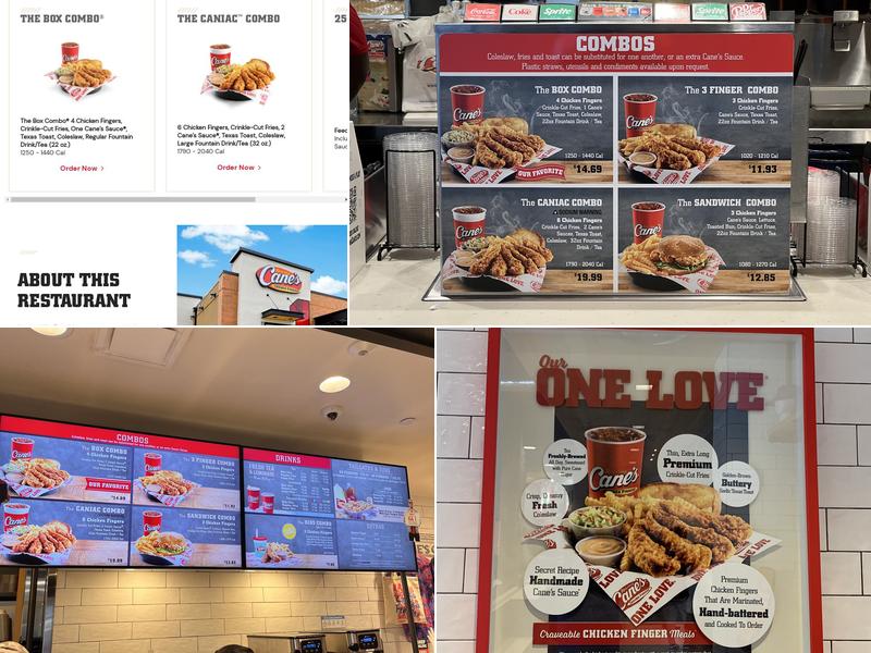 Raising Cane's Chicken Fingers Menu