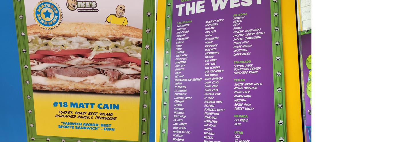 Ike's Love & Sandwiches Menu