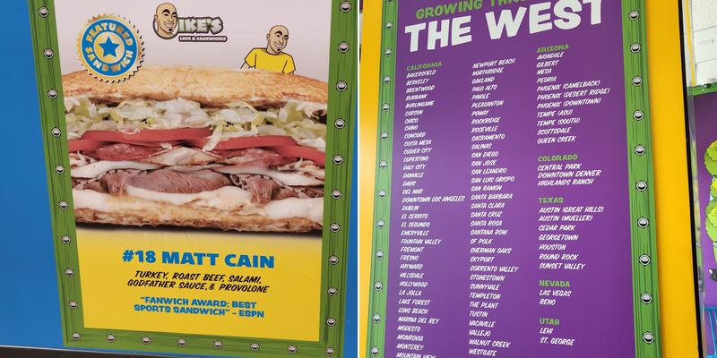 Ike's Love & Sandwiches Menu