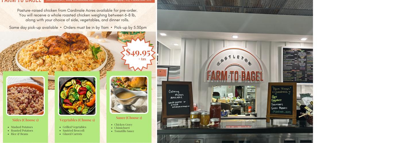 Castleton Farm To Bagel Menu