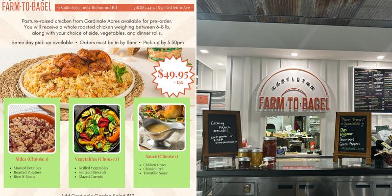 Castleton Farm To Bagel Menu