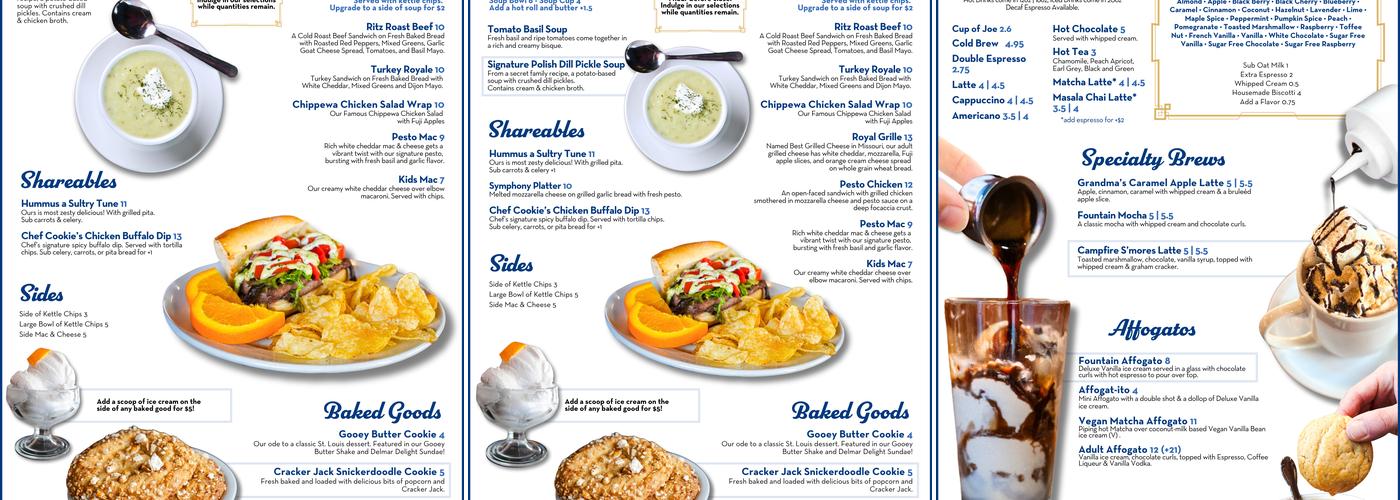 The Fountain on Delmar Menu