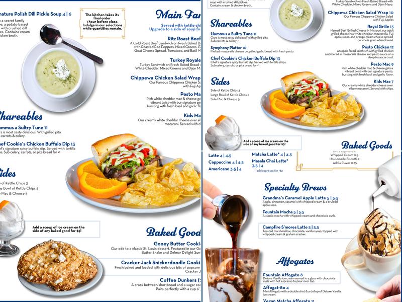 The Fountain on Delmar Menu