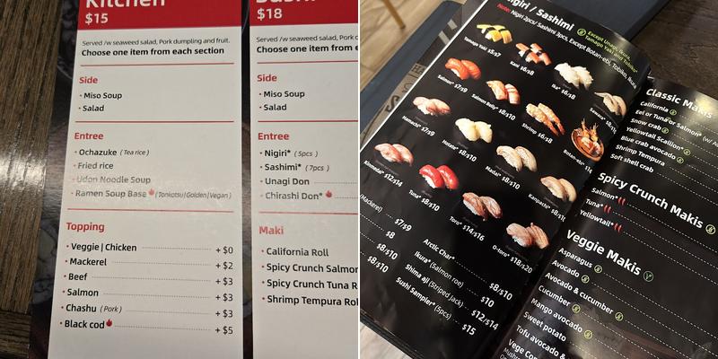 Takumi Japanese Bistro & Bar Menu