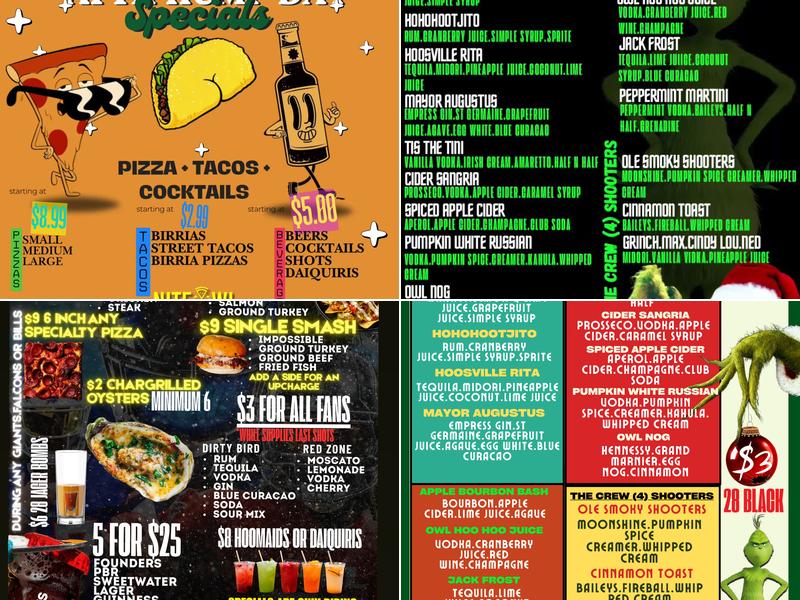 NiteOwl Kitchen and Cocktails Menu