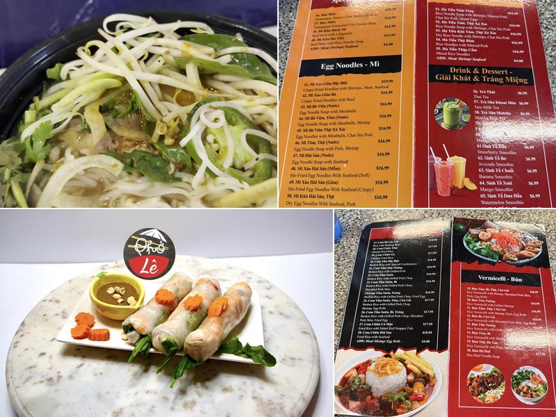 Pho Le Menu