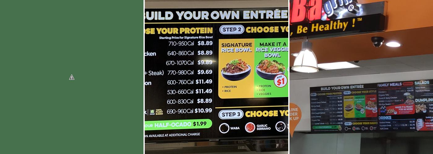 WaBa Grill Menu