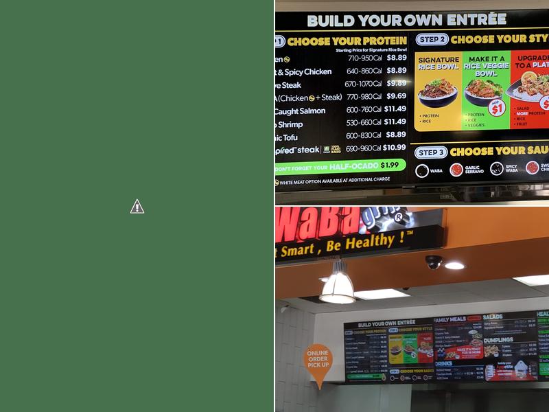 WaBa Grill Menu
