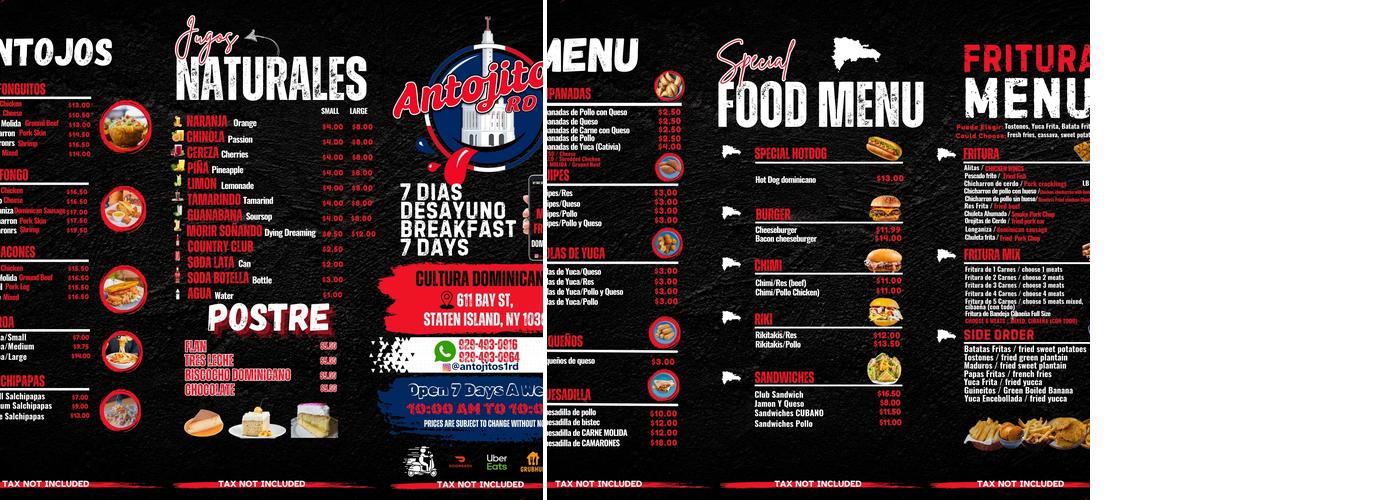Antojitos RD Menu