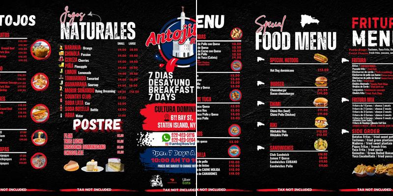 Antojitos RD Menu