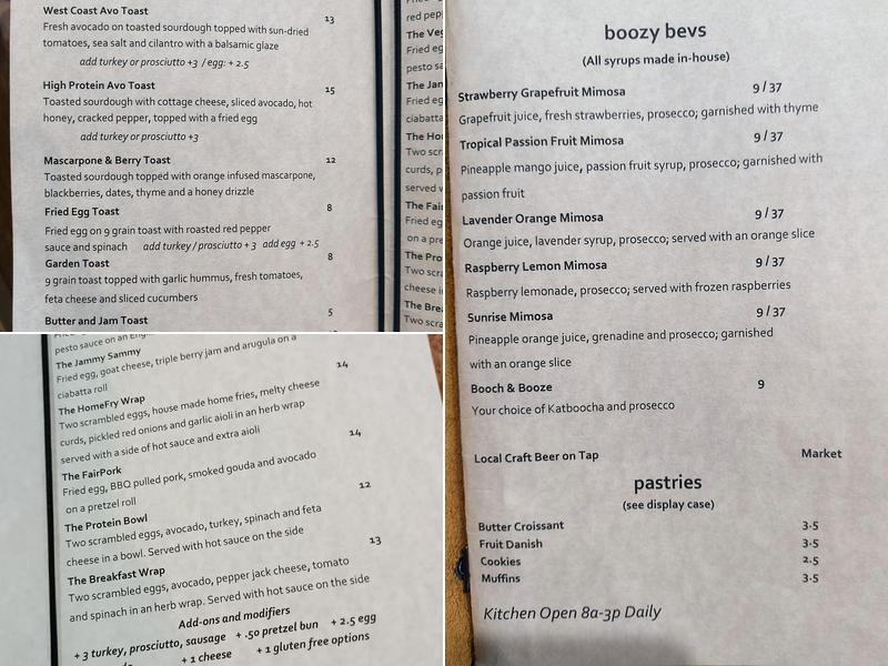 FairPour Coffee Roasters Menu