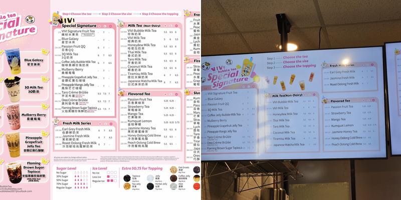 Vivi Bubble Tea Menu