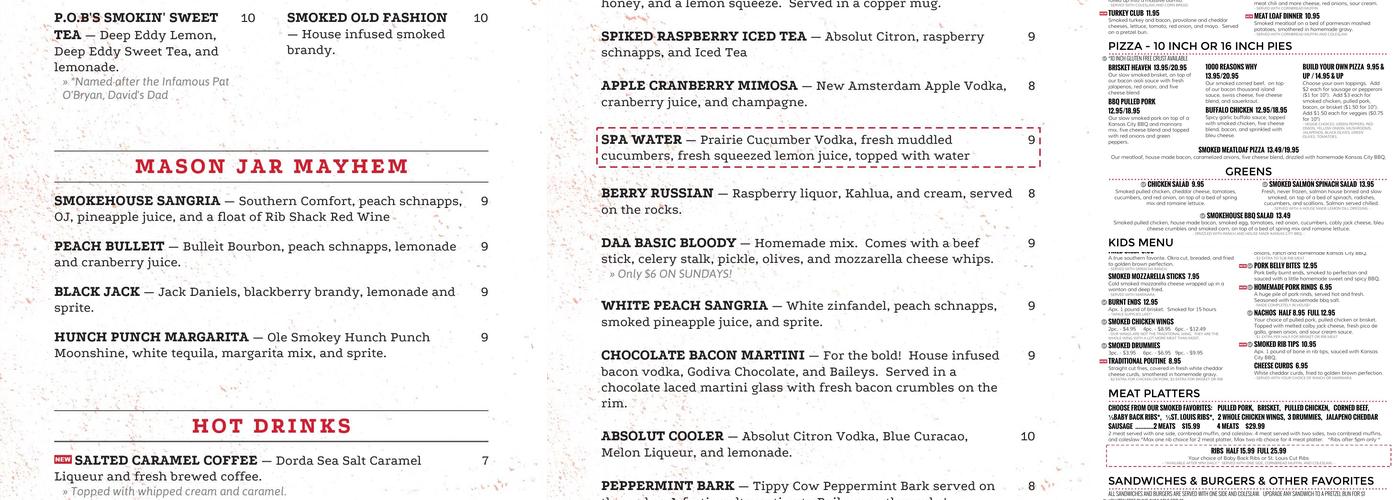 David Alan Alan's Smokehouse & Saloon MKE Menu