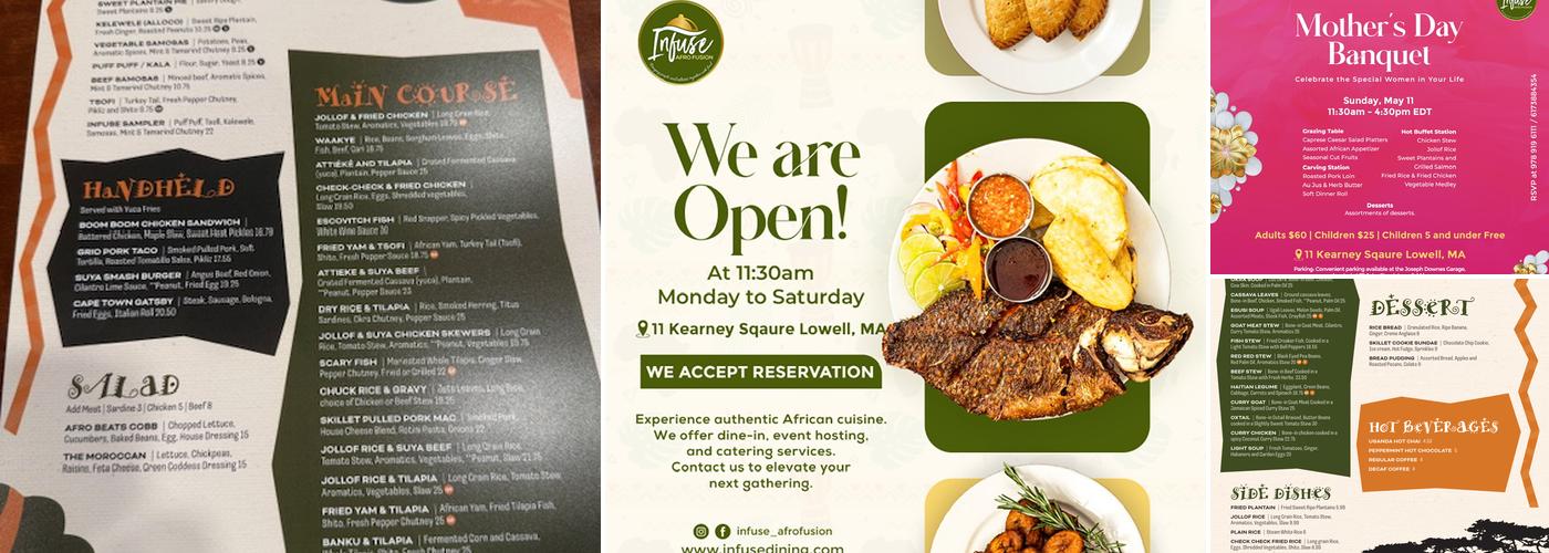 Infuse Afro Fusion Menu
