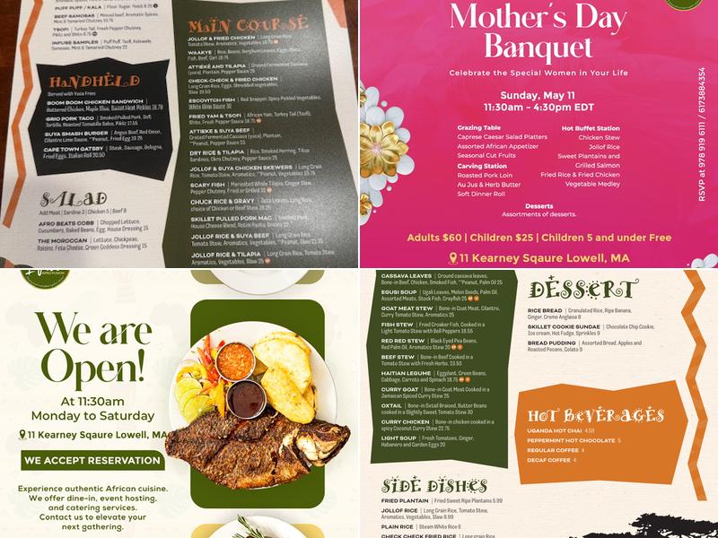 Infuse Afro Fusion Menu