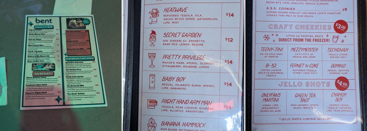 Tallboy Menu
