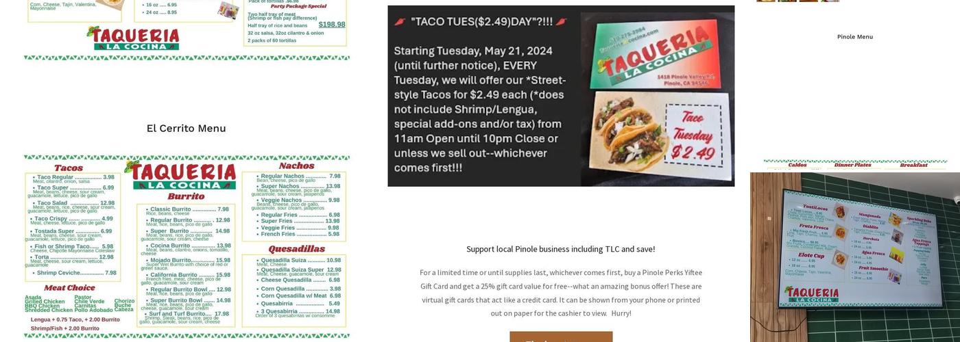 Taqueria La Cocina Menu