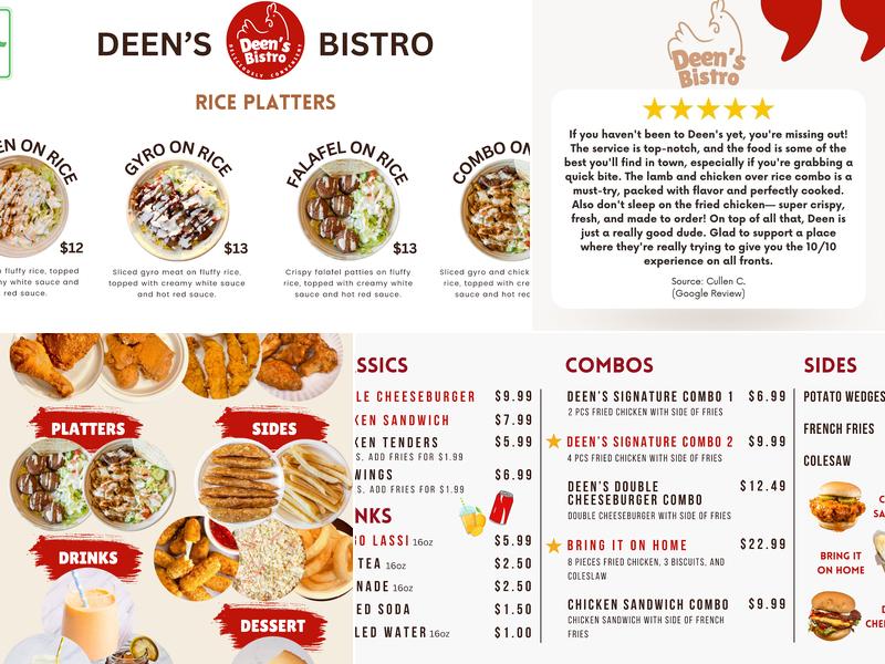 Deen's Bistro Menu