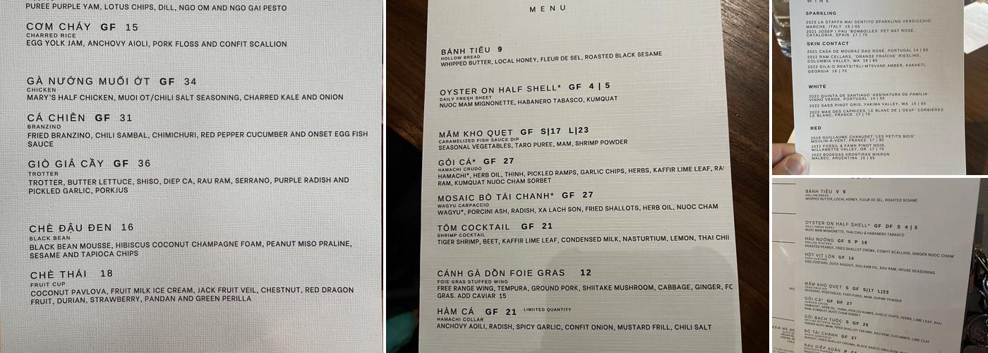 Ramie Menu