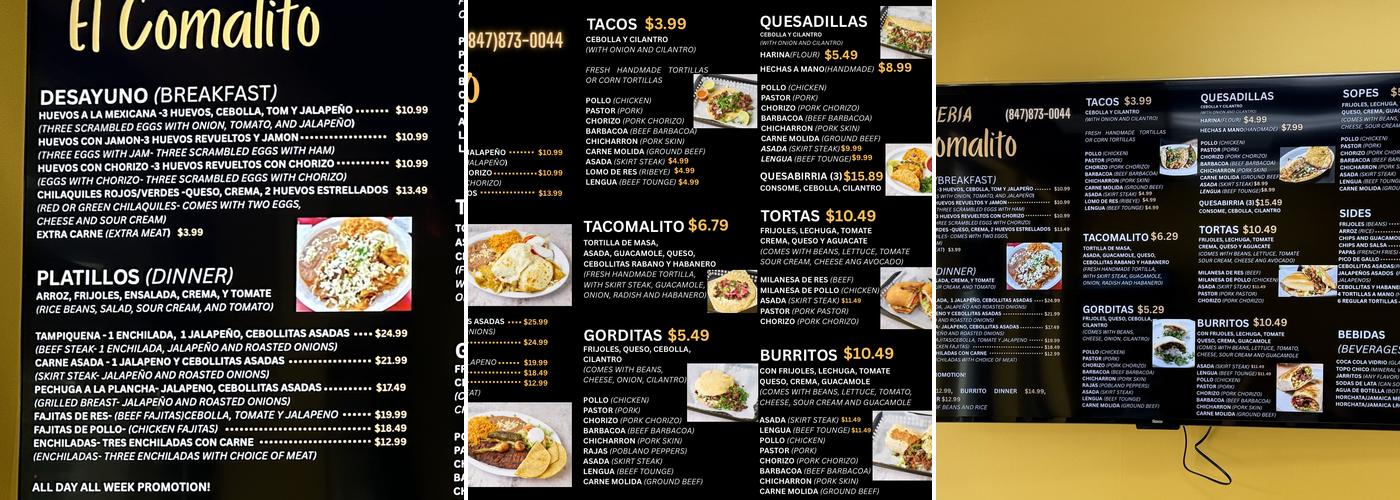 Taqueria El Comalito Menu