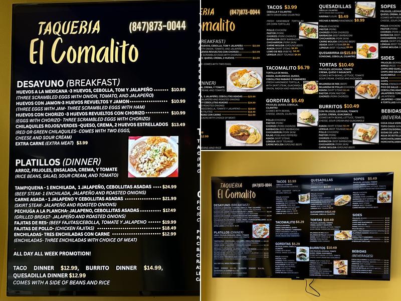 Taqueria El Comalito Menu