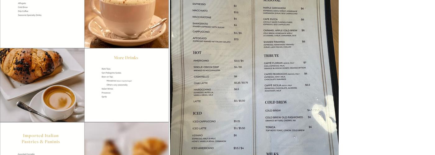 Vendetta Coffee Bar Menu